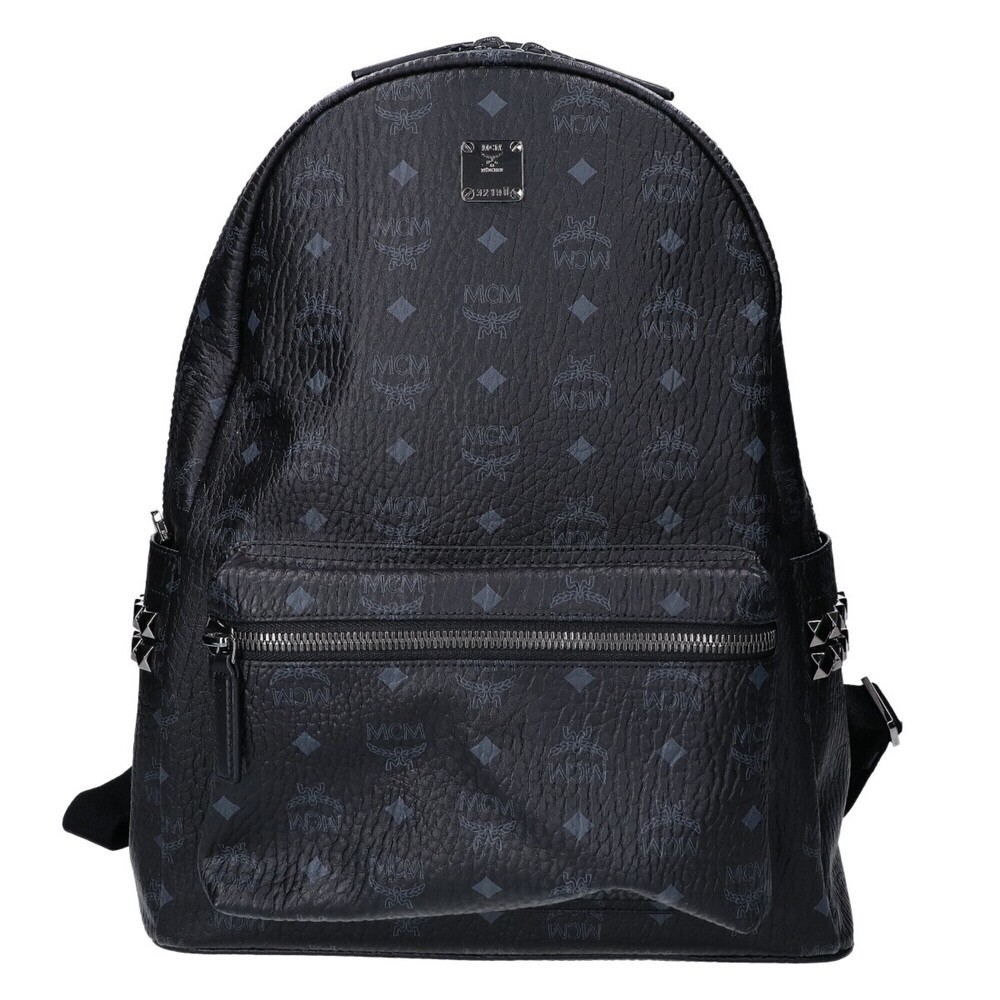 MCM MMK6SVE38BK001 Visetos Side Studded Backpack, Rucksack, Black, Men's